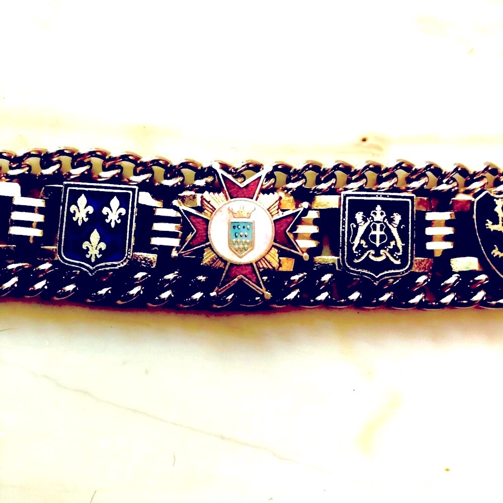Vintage Heraldry Bracelet Coat of Arms European Souvenir